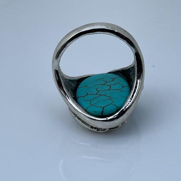 Ring Silver Tone Fashion Turquoise Fashion Stone - Picture 8 of 9